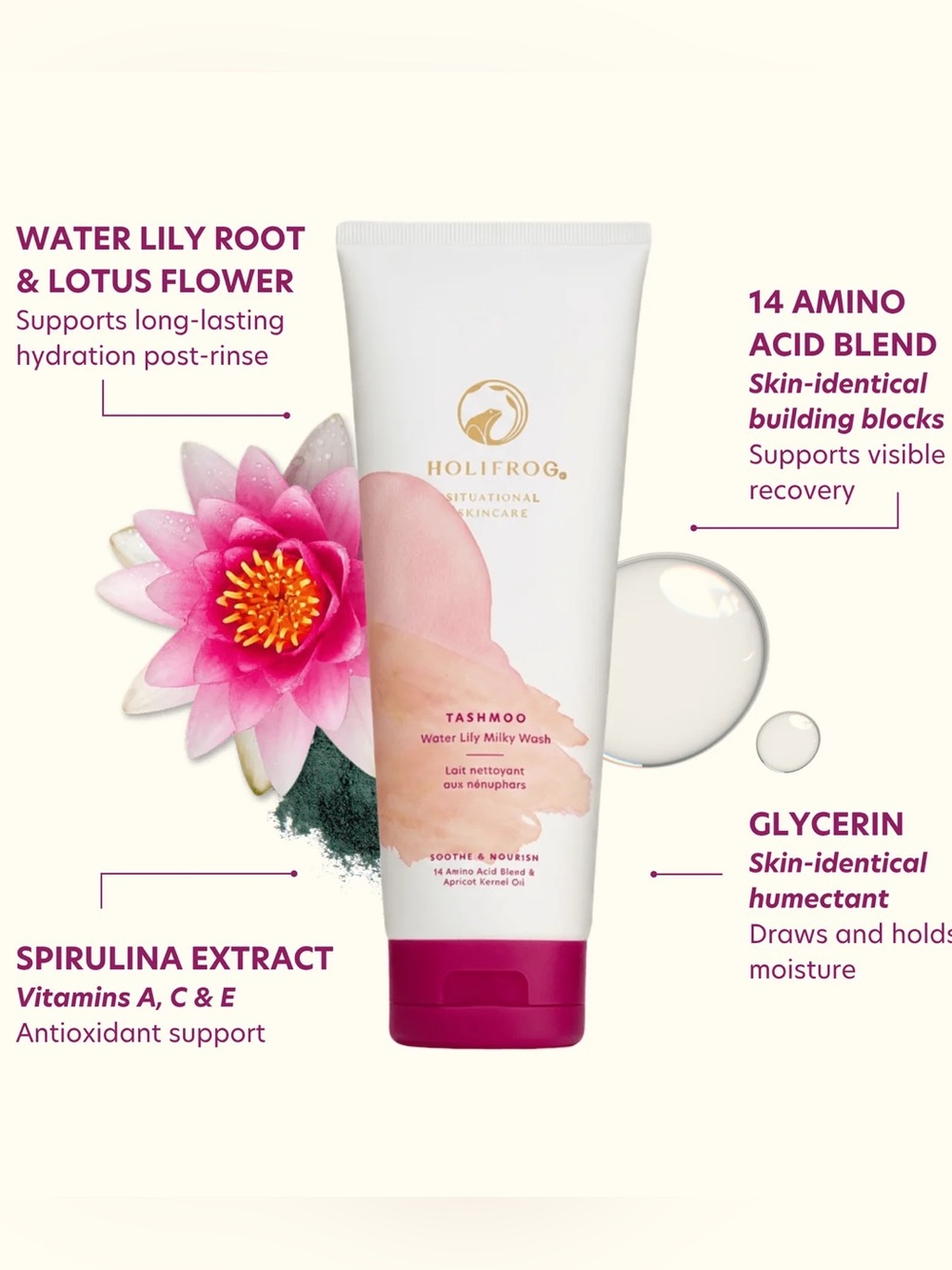 NEW Holifrog TASHMOO Amino Hydrating Milky Cleanser